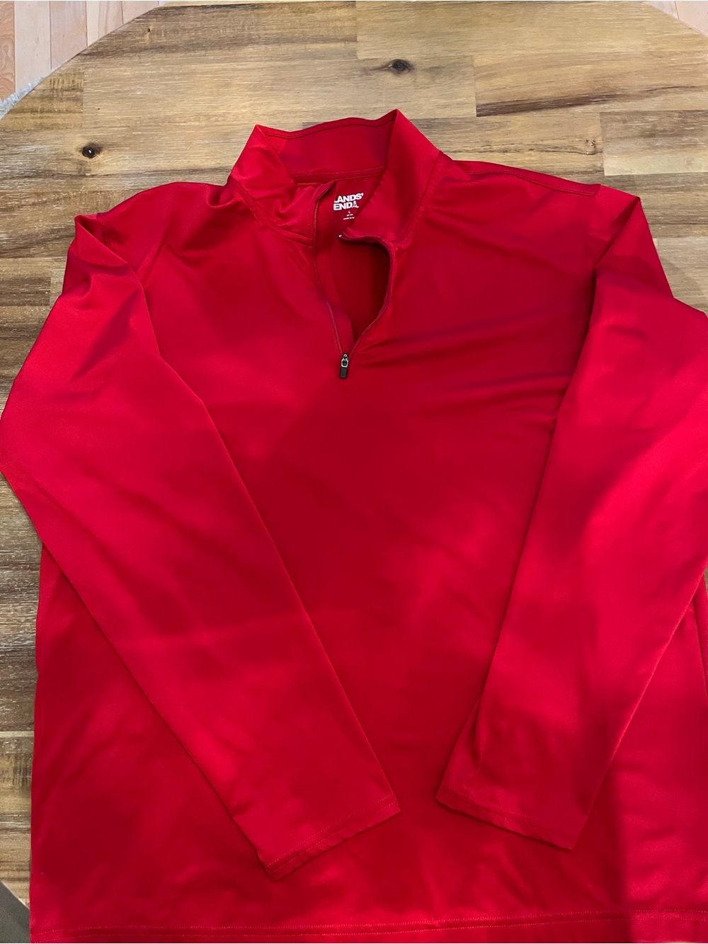 Lands' End Men's Red Quarter-Zip Pullover